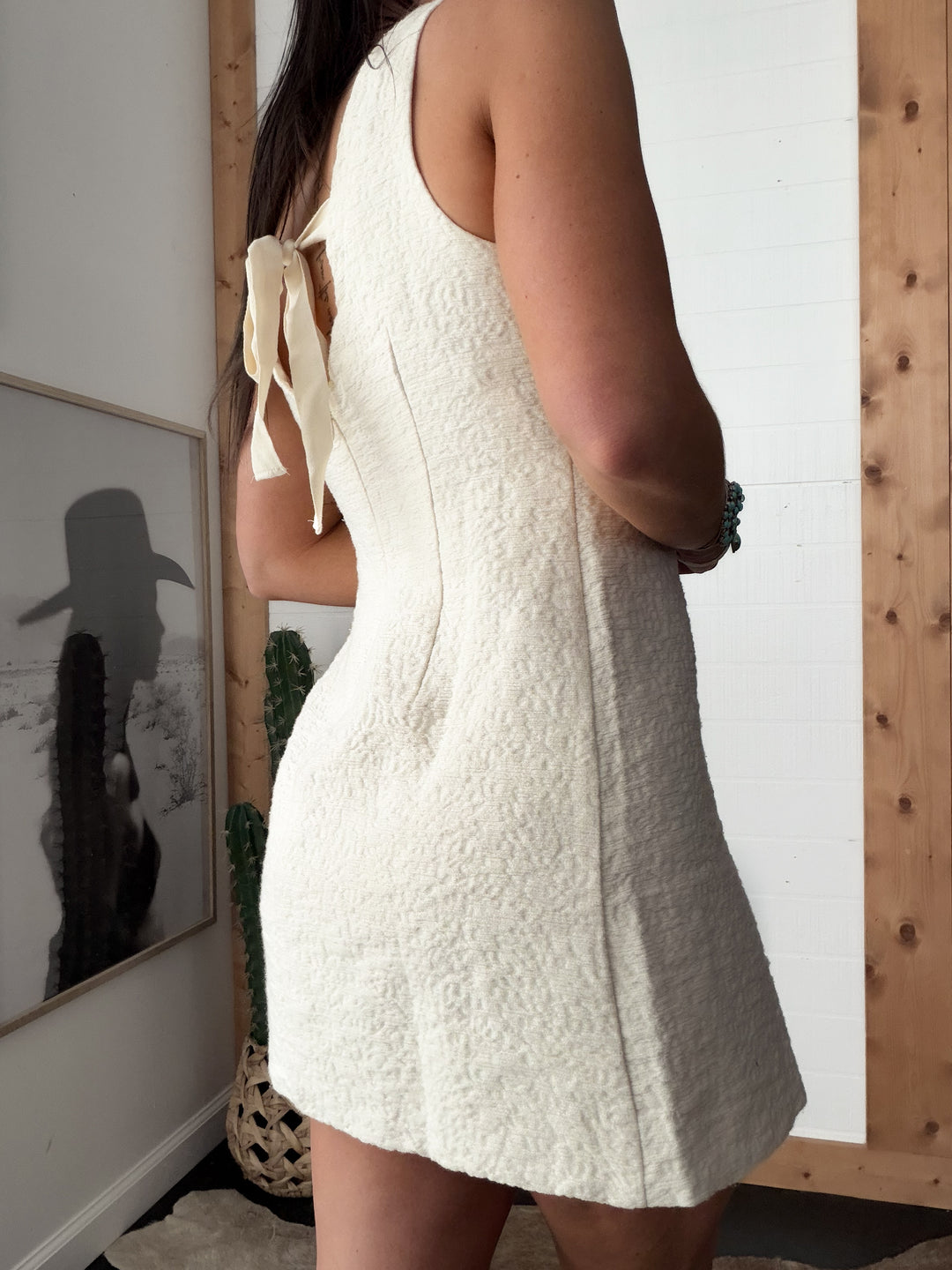 The Back Tie Mini Dress | Natural