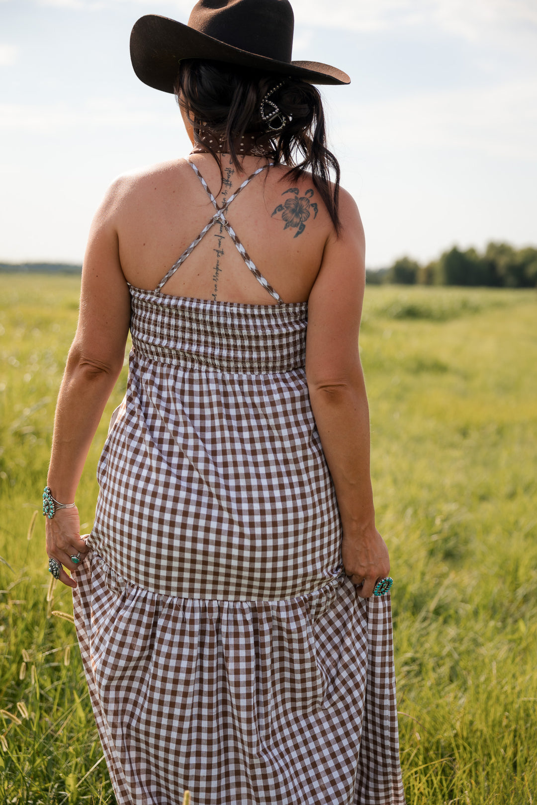 Saddlewood Gingham Maxi Dress