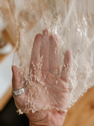 The Floral Lace Mesh Top (Peachy NUDE)