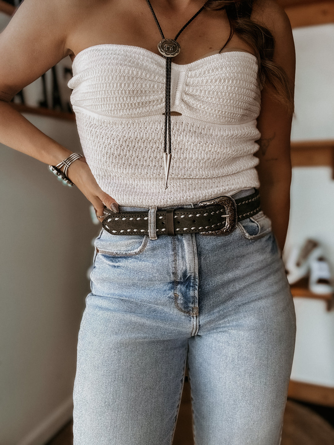 The Roughout Leather Belt (Blk)