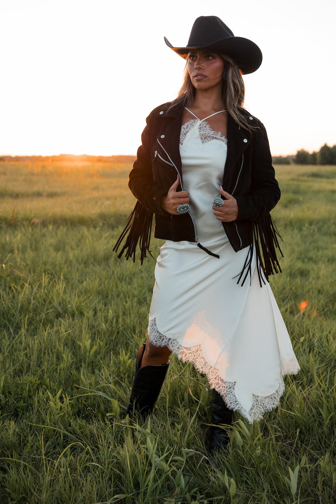 Cowgirl Retro Biker - Black