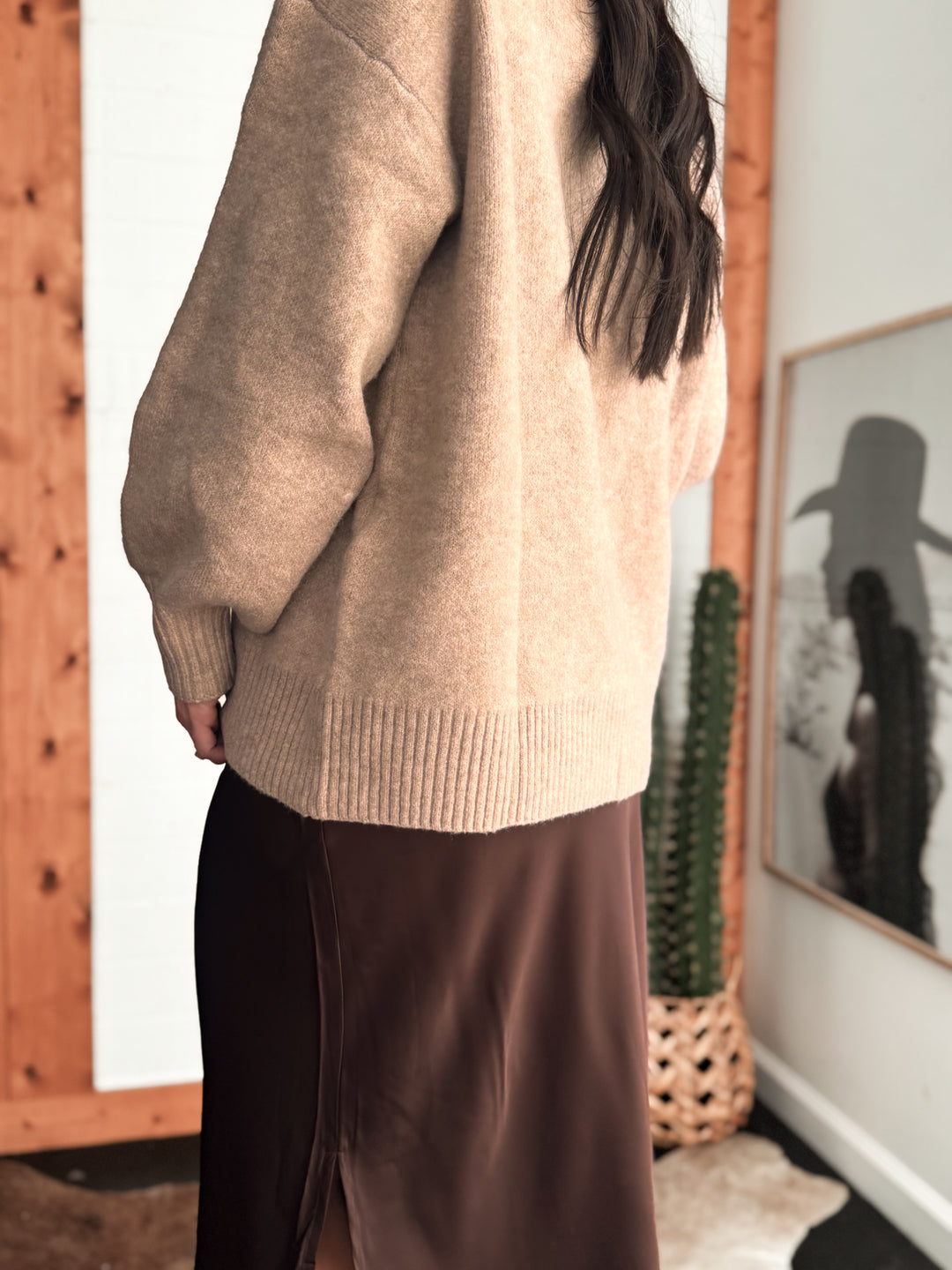 Mock Neck Sweater - Mocha