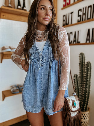 The Floral Lace Mesh Top (White)