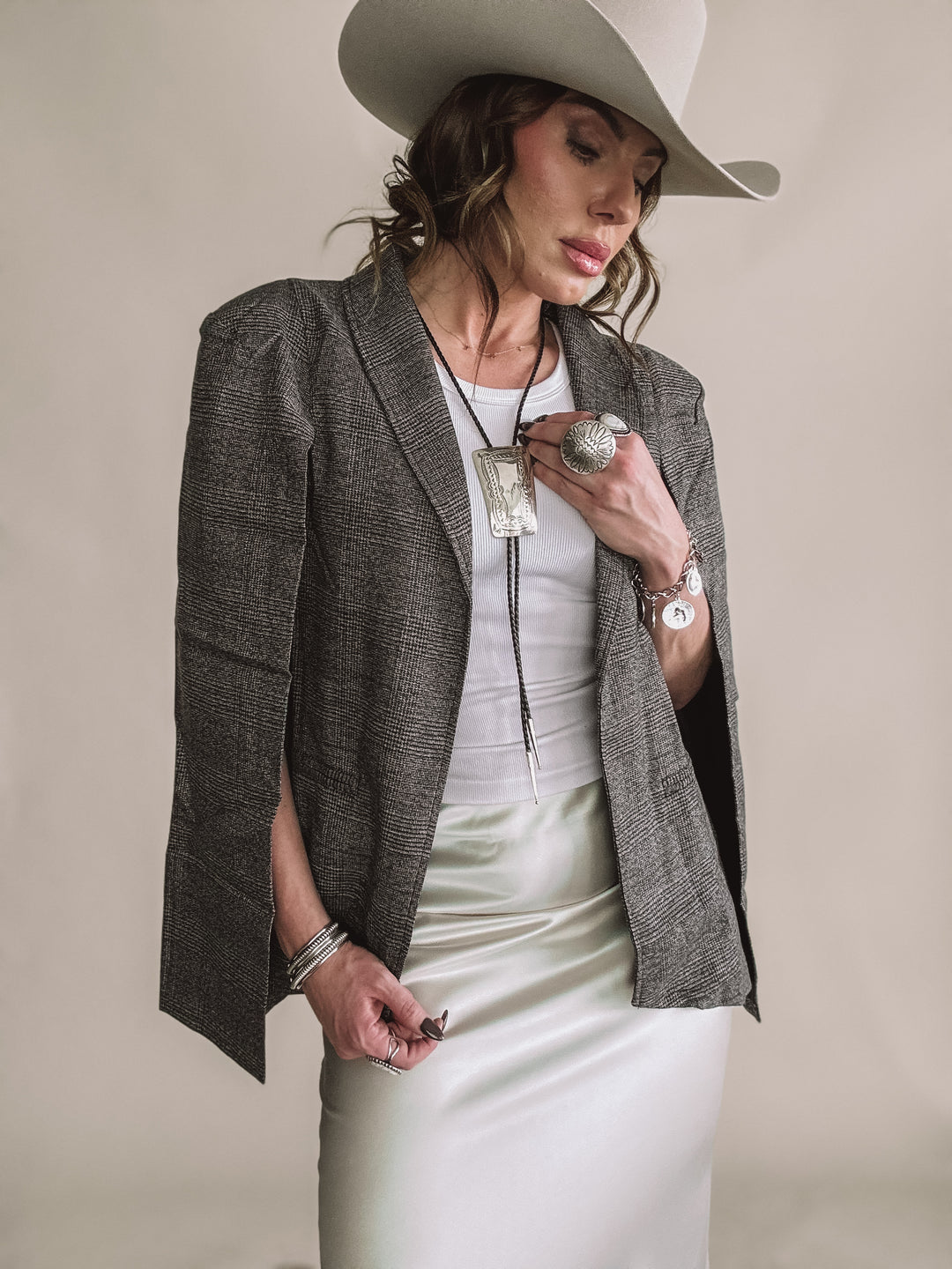 The Adjustable Midnight Concho Ring