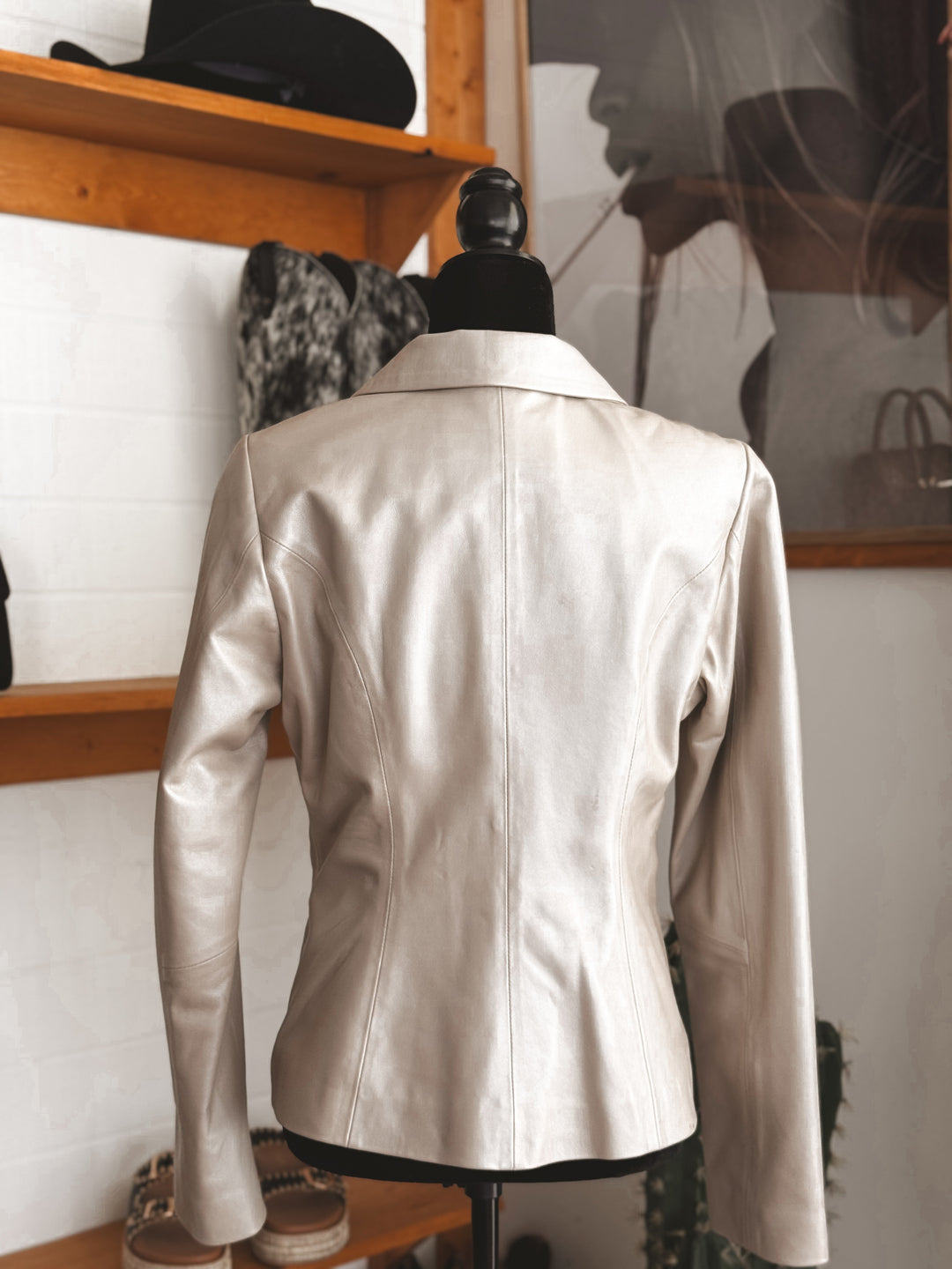 Morris Kaye Pearl Leather Blazer