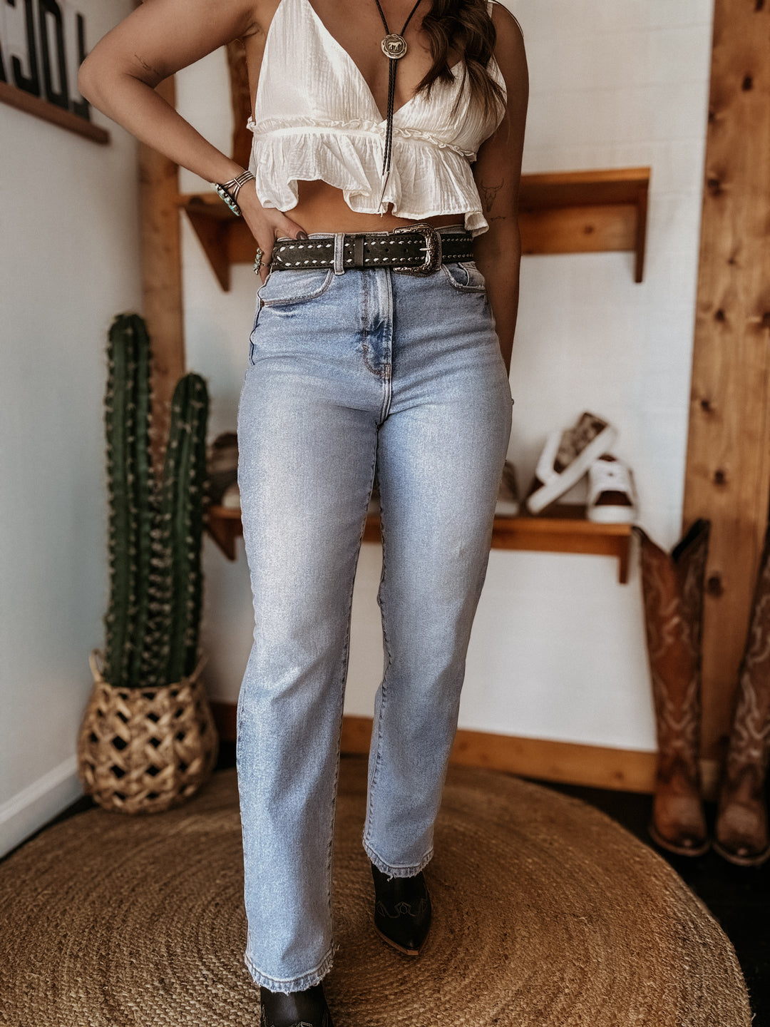 Super High-Rise Dad Jeans Light Wash Jeans