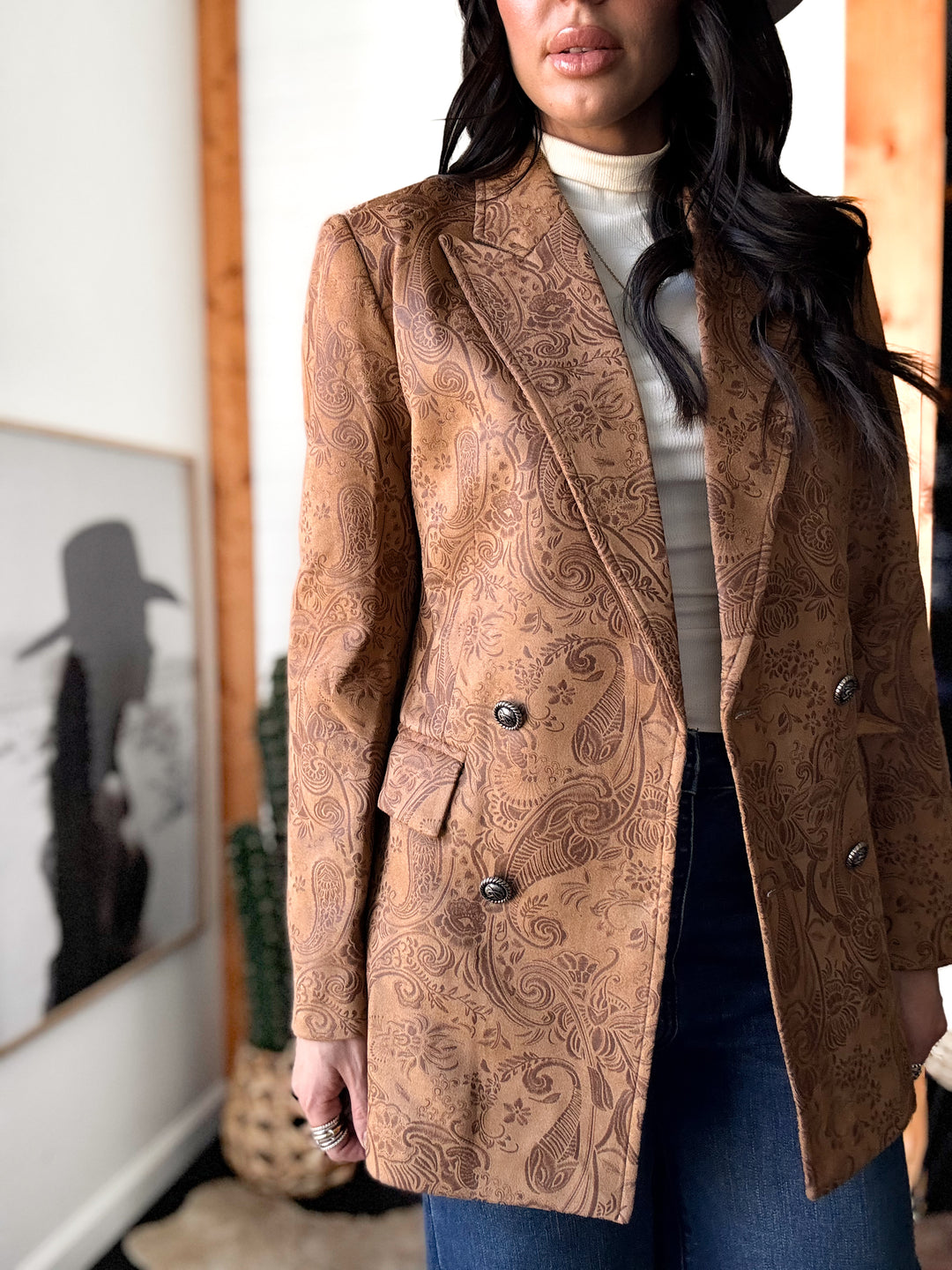 Lovlei Ranch Embossed Ultra Suede Blazer