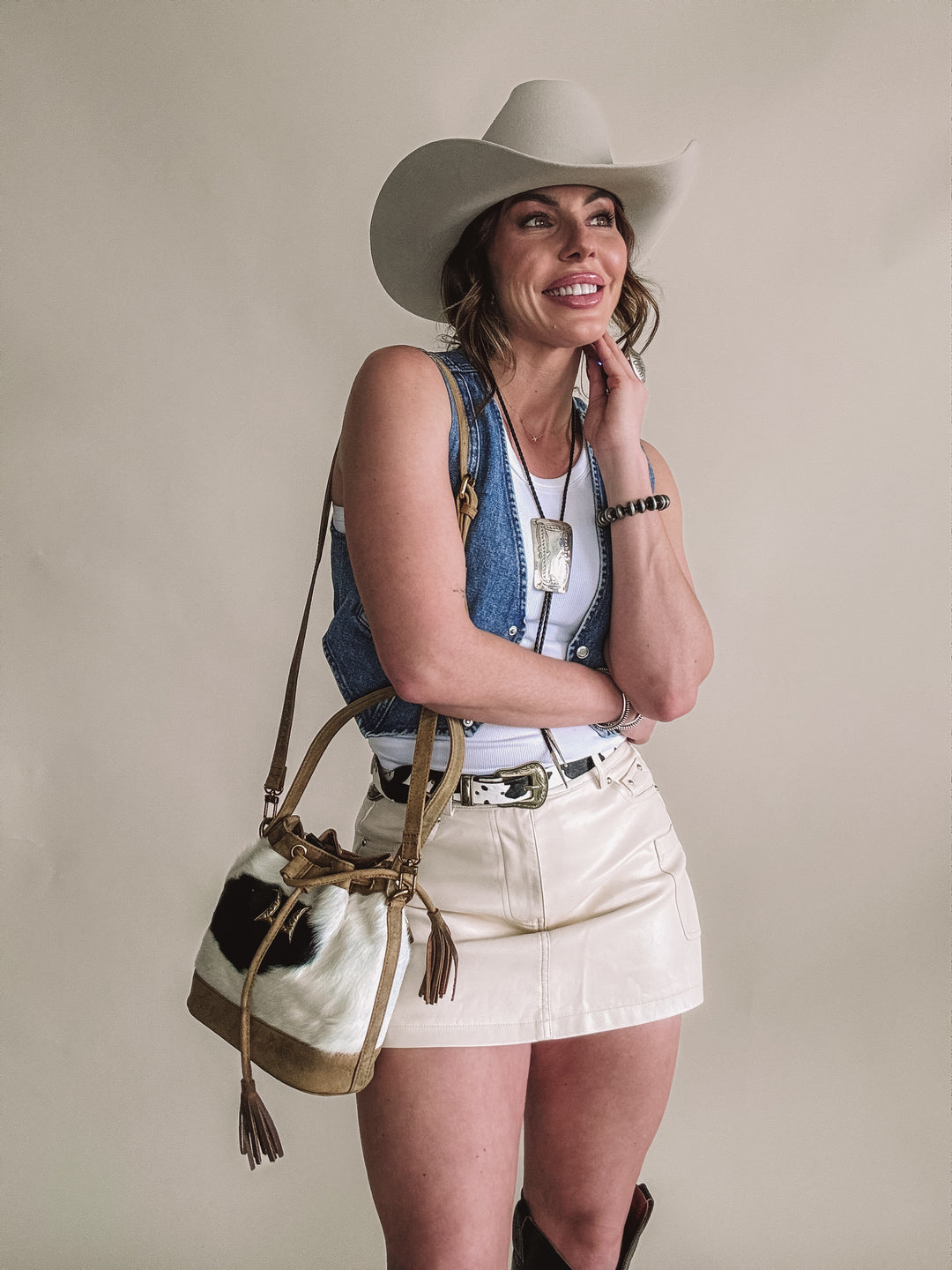 The Stud Skort ( Cream )