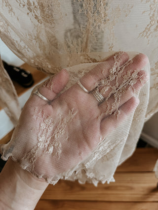 The Floral Lace Mesh Top (Latte/nude)