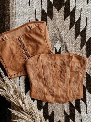 The Western Babe Corset Top (Tan)