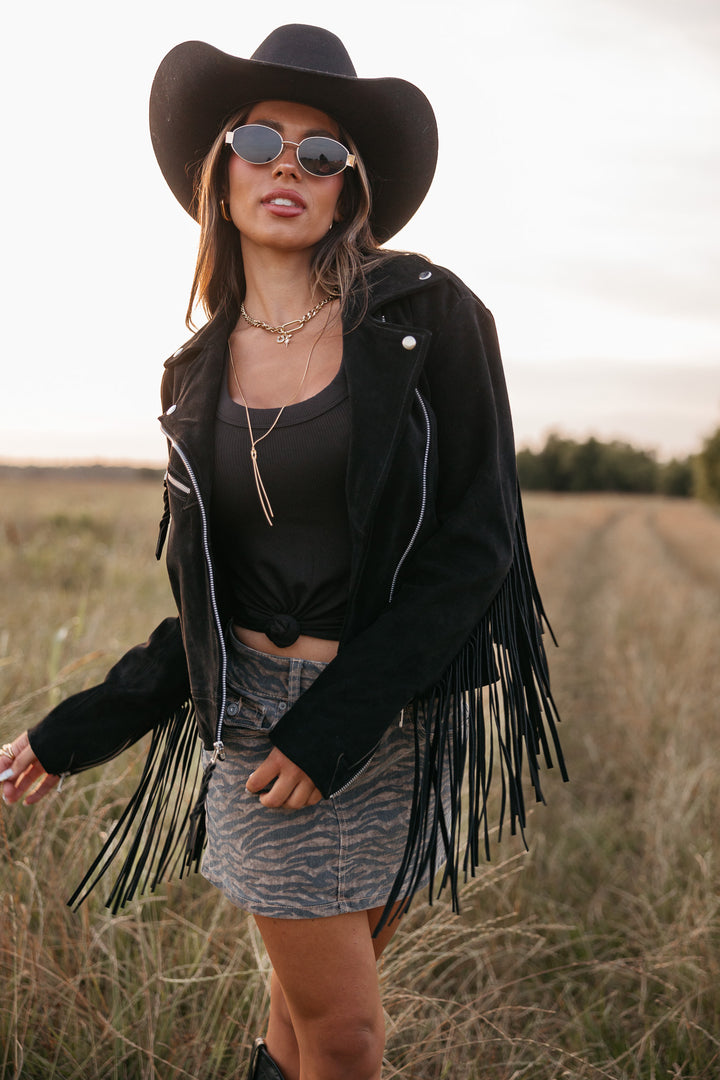 Cowgirl Retro Biker - Black