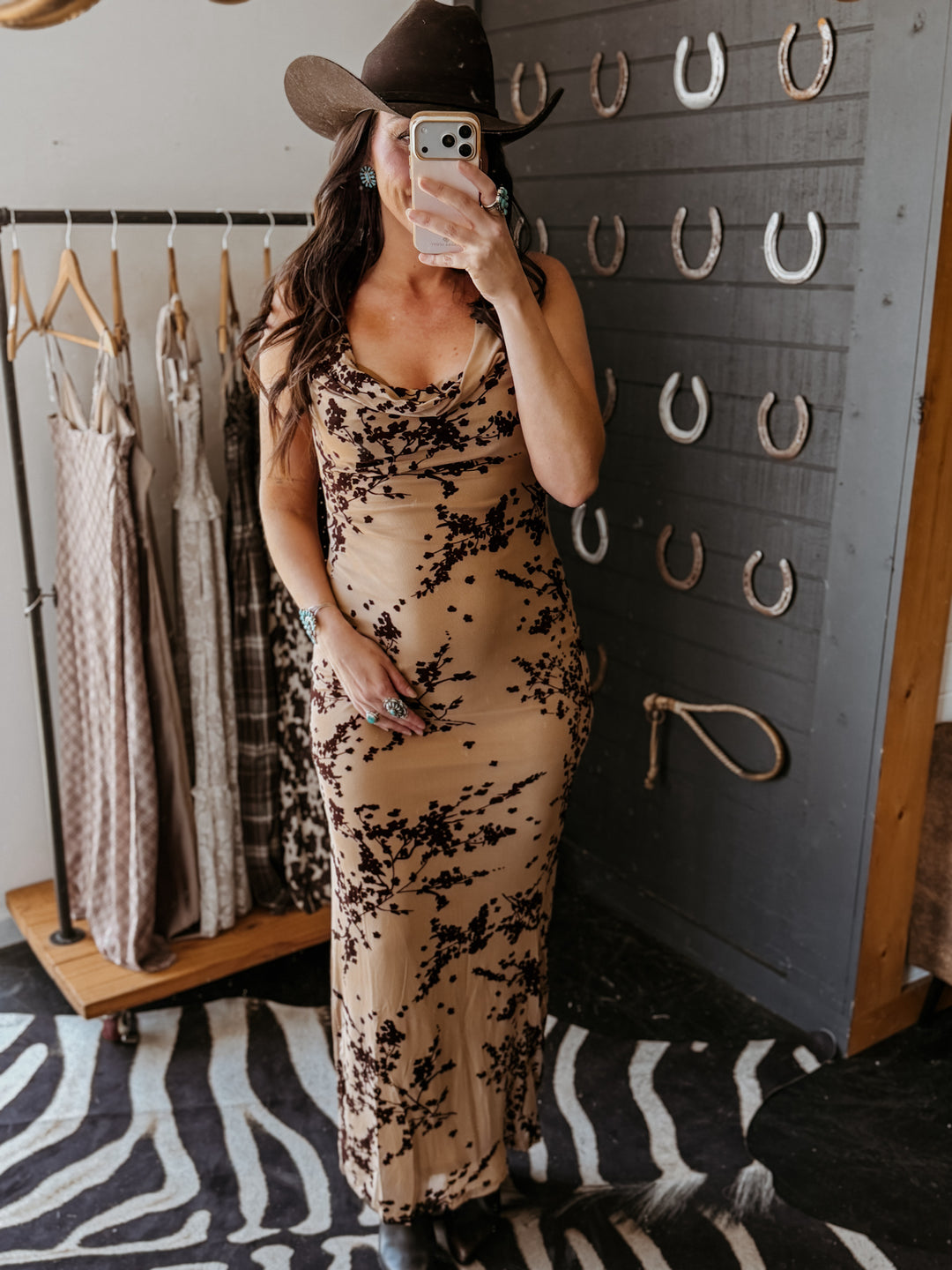 Canyon Bloom Cowl Neck Maxi Dress PRE ORDER 8/15