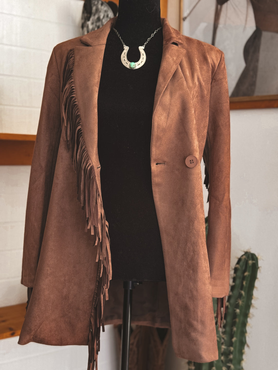 Fringed Suede Western Blazer