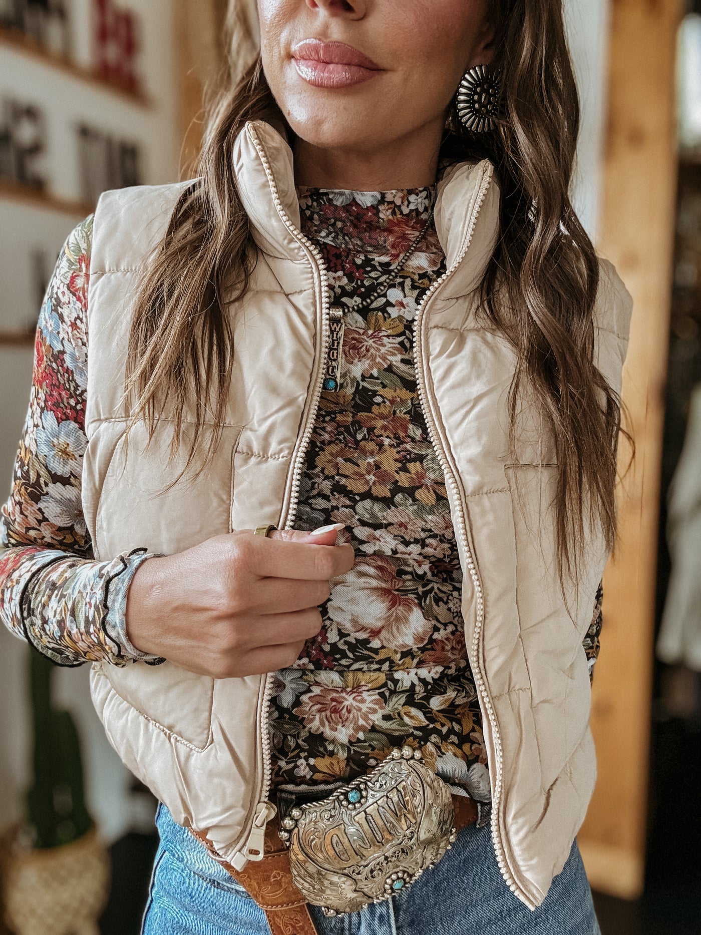 Khaki Puffer Vest