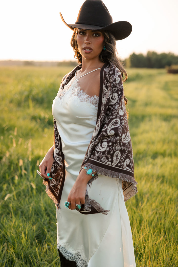 Ranch Paisley Fringe Shawl