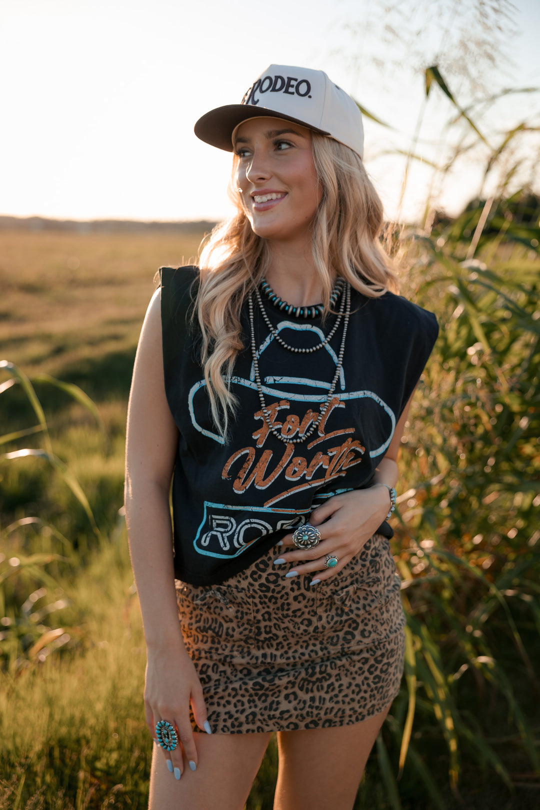 Leopard Denim Mini Skort