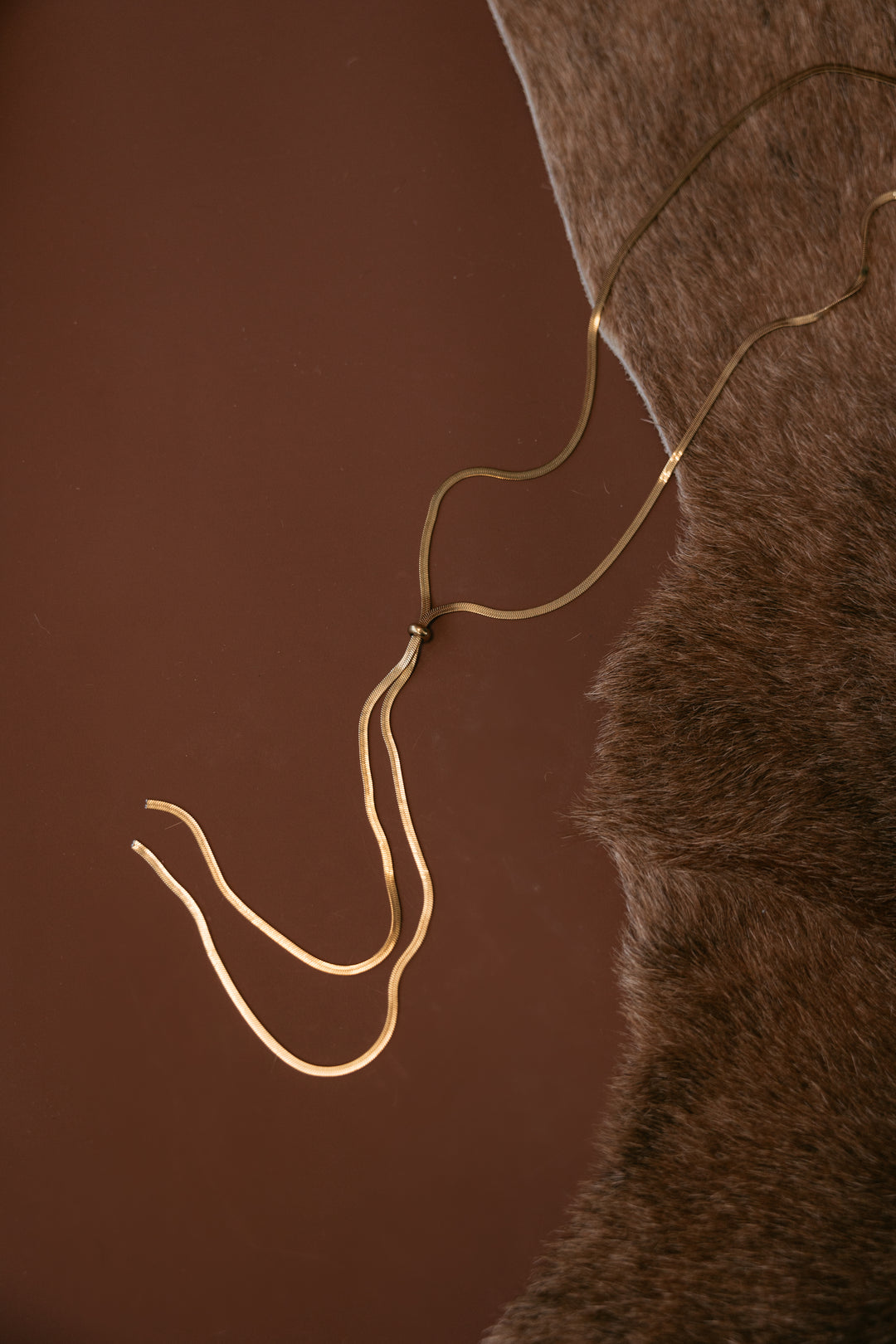 Snake Chain Lariat - Gold