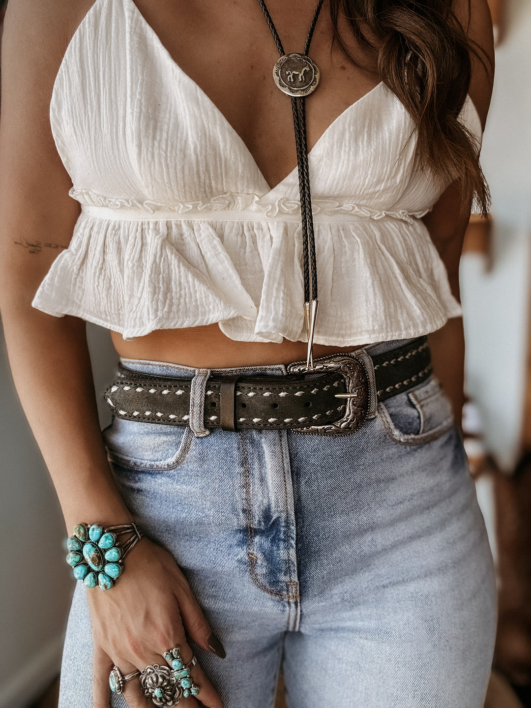 The Roughout Leather Belt (Blk)