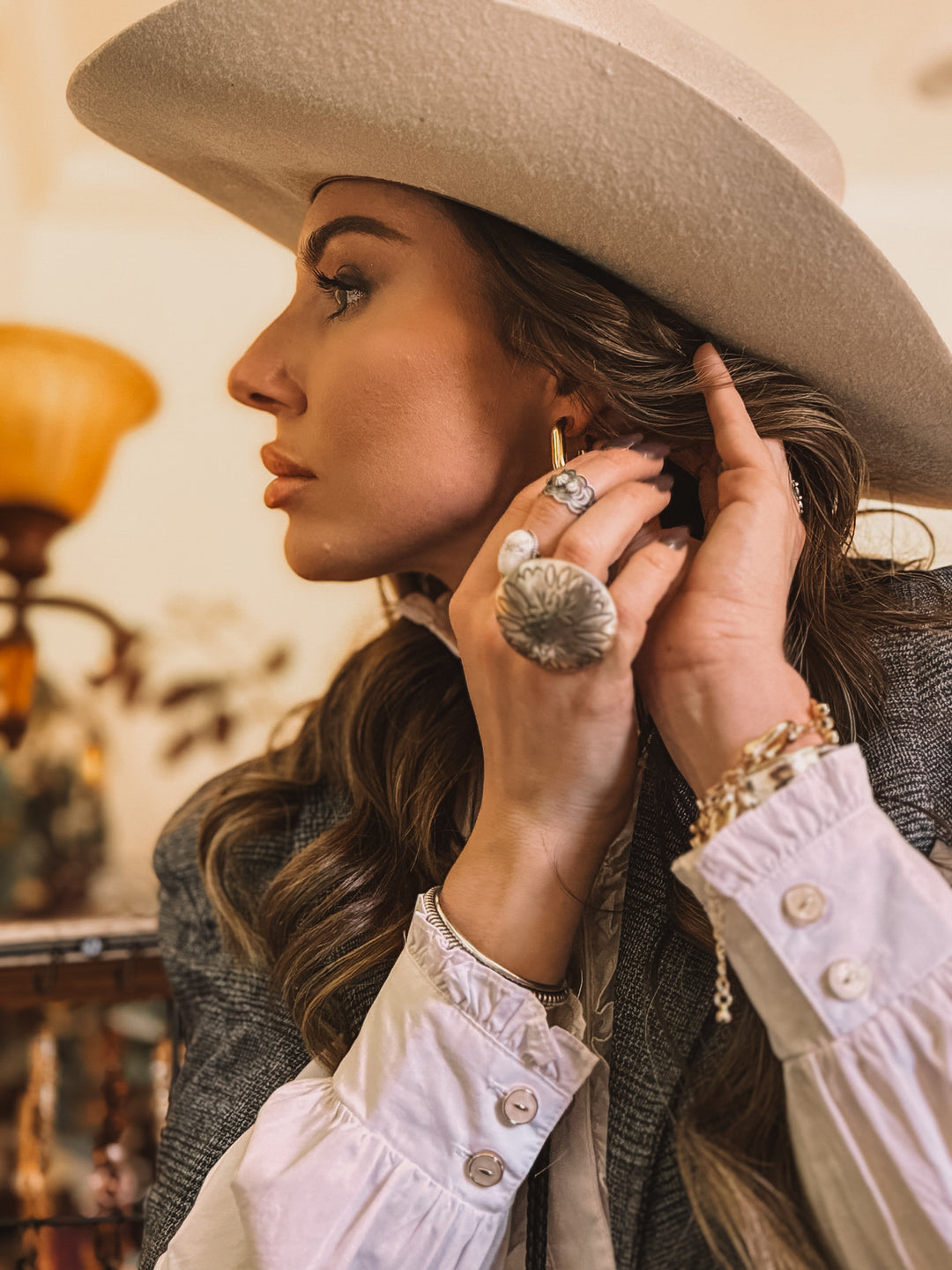 The Adjustable Midnight Concho Ring