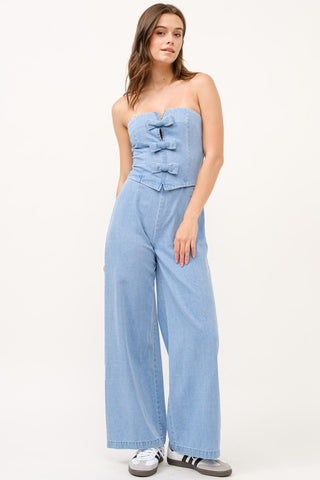 The Denim Bow Jumpsuit