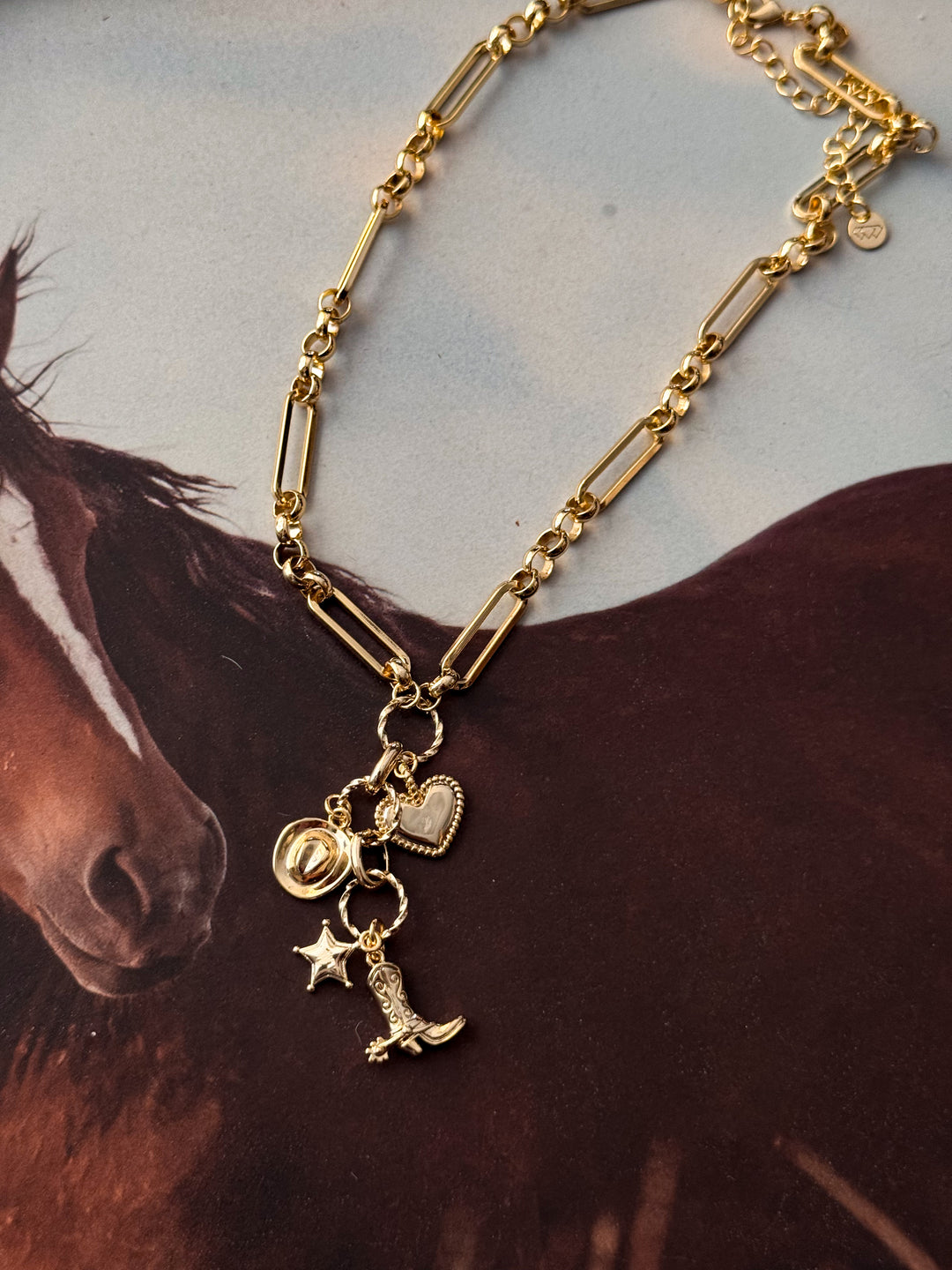 Cowgirl Charm Necklace - Gold
