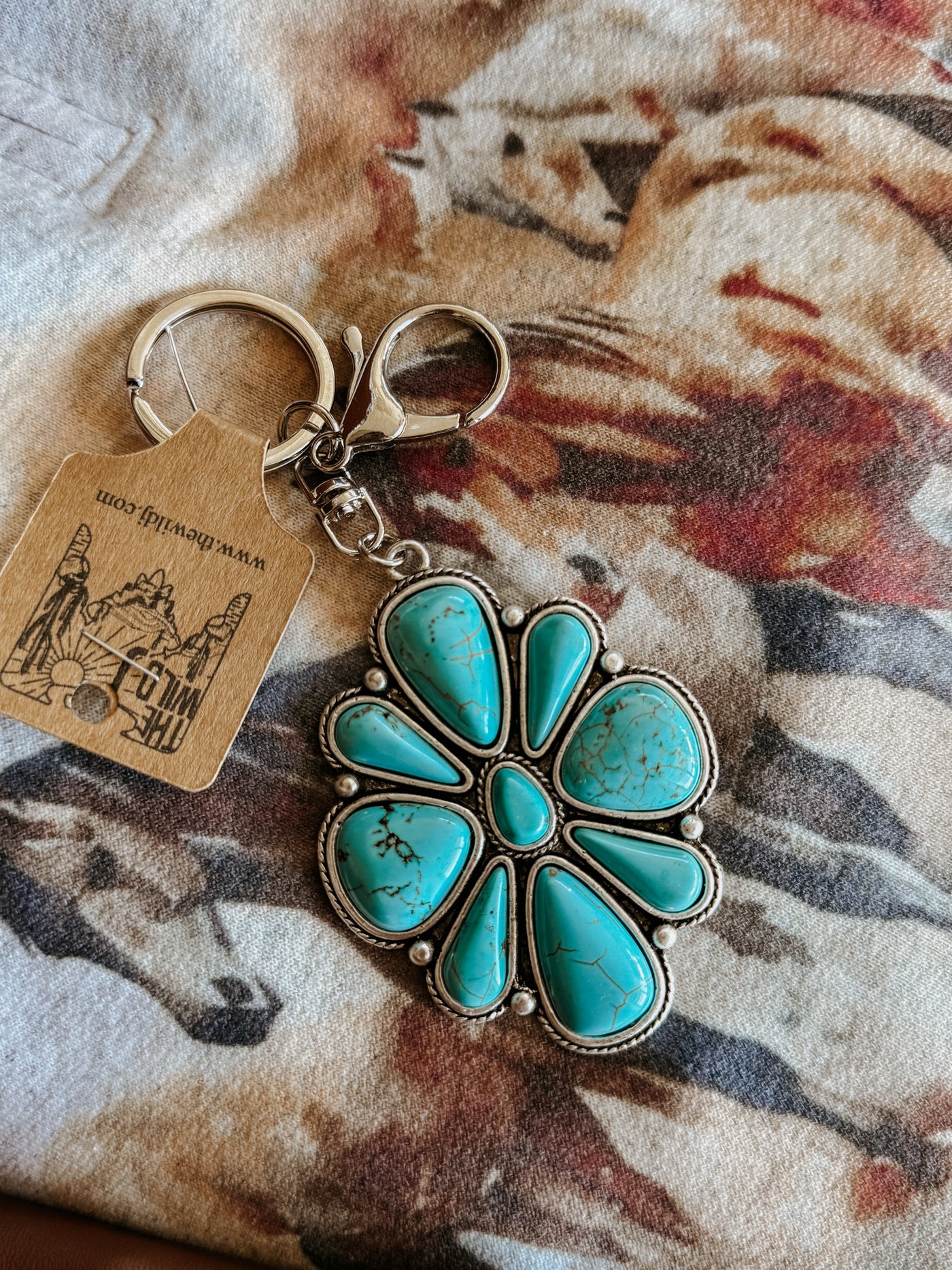 Turquoise Cluster Keychain