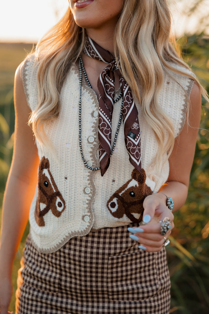 Horse Patch Sweater Vest