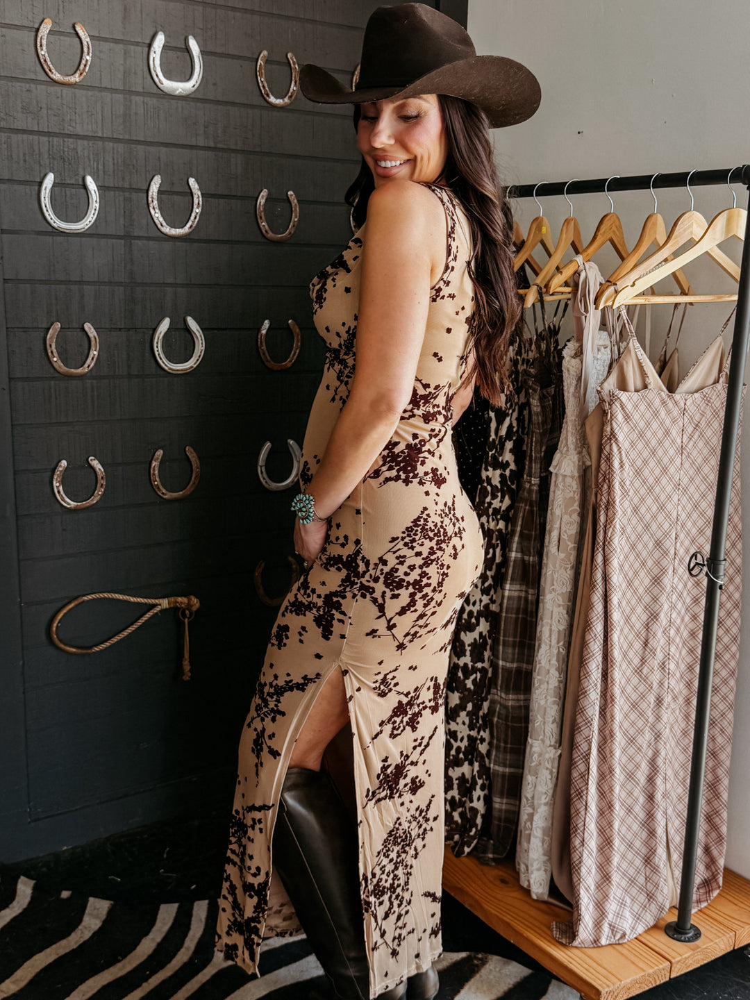 Canyon Bloom Cowl Neck Maxi Dress PRE ORDER 8/15