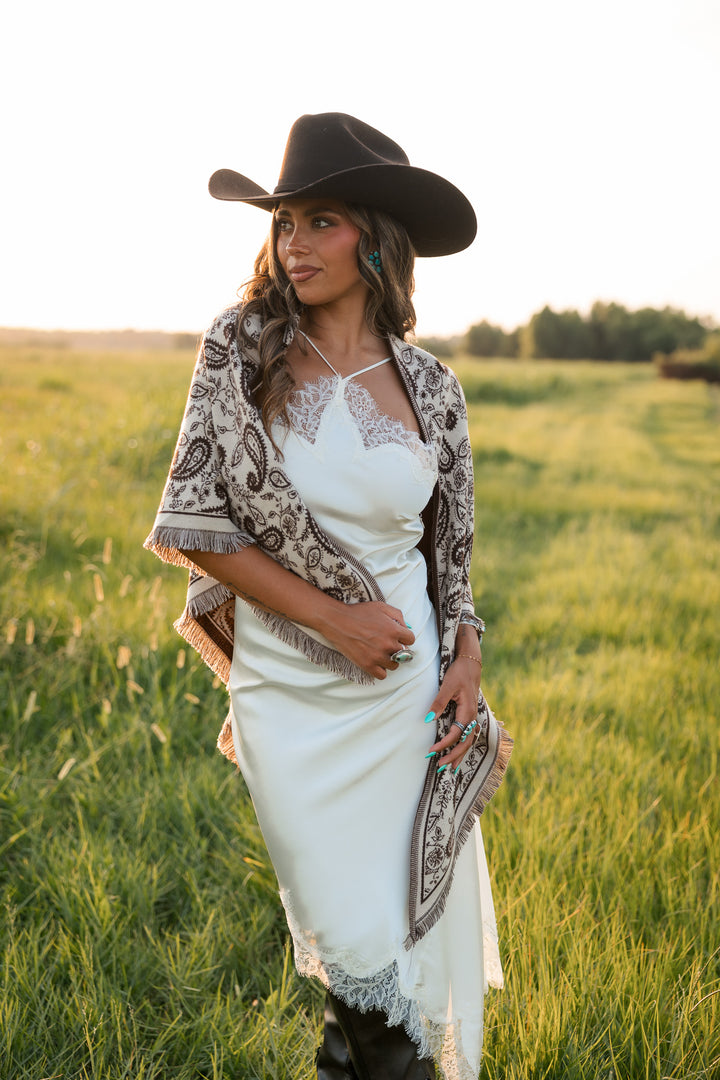 Ranch Paisley Fringe Shawl