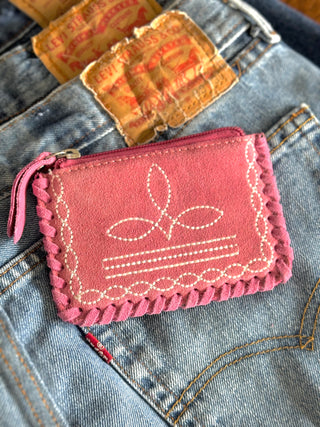 The Boot Stitch Coin Pouch (Pink) (FINAL SALE)