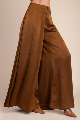 The Satin Palazzo Pants (Camel)