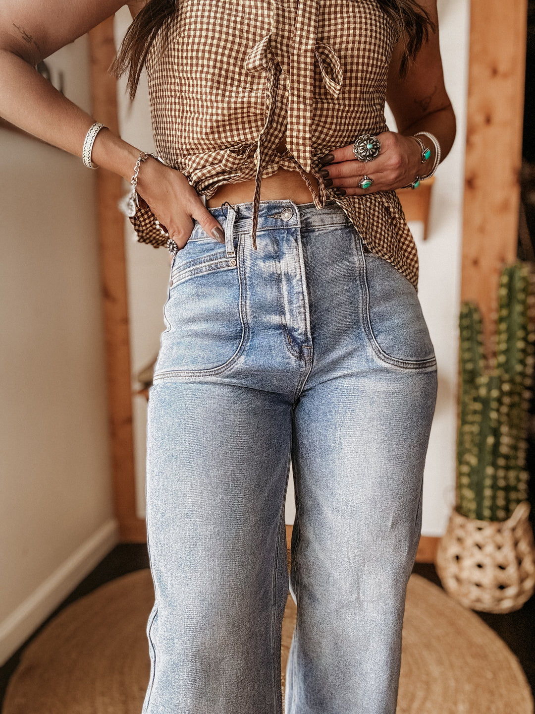 Wide Leg High Rise Vintage Denim Jeans
