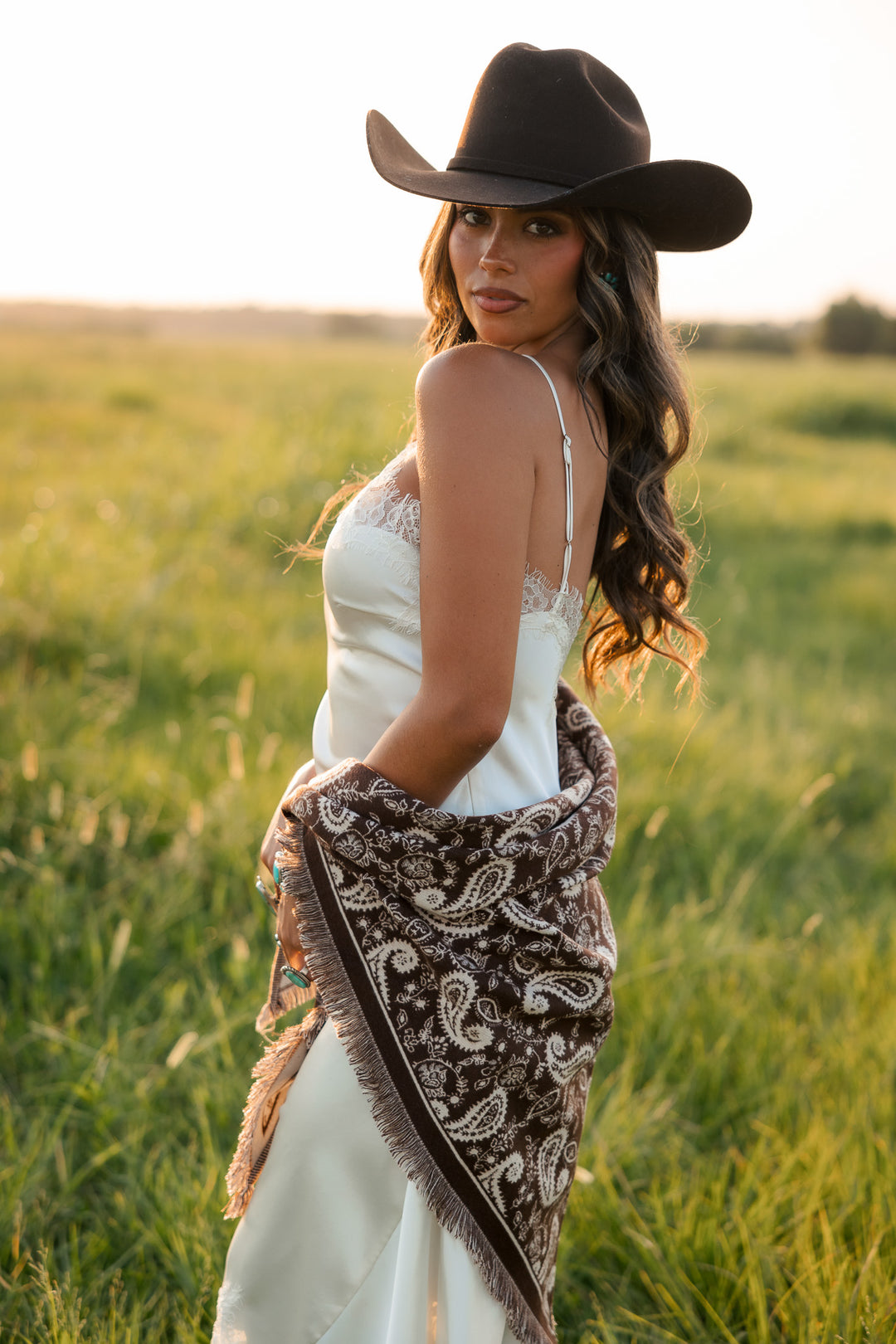 Ranch Paisley Fringe Shawl