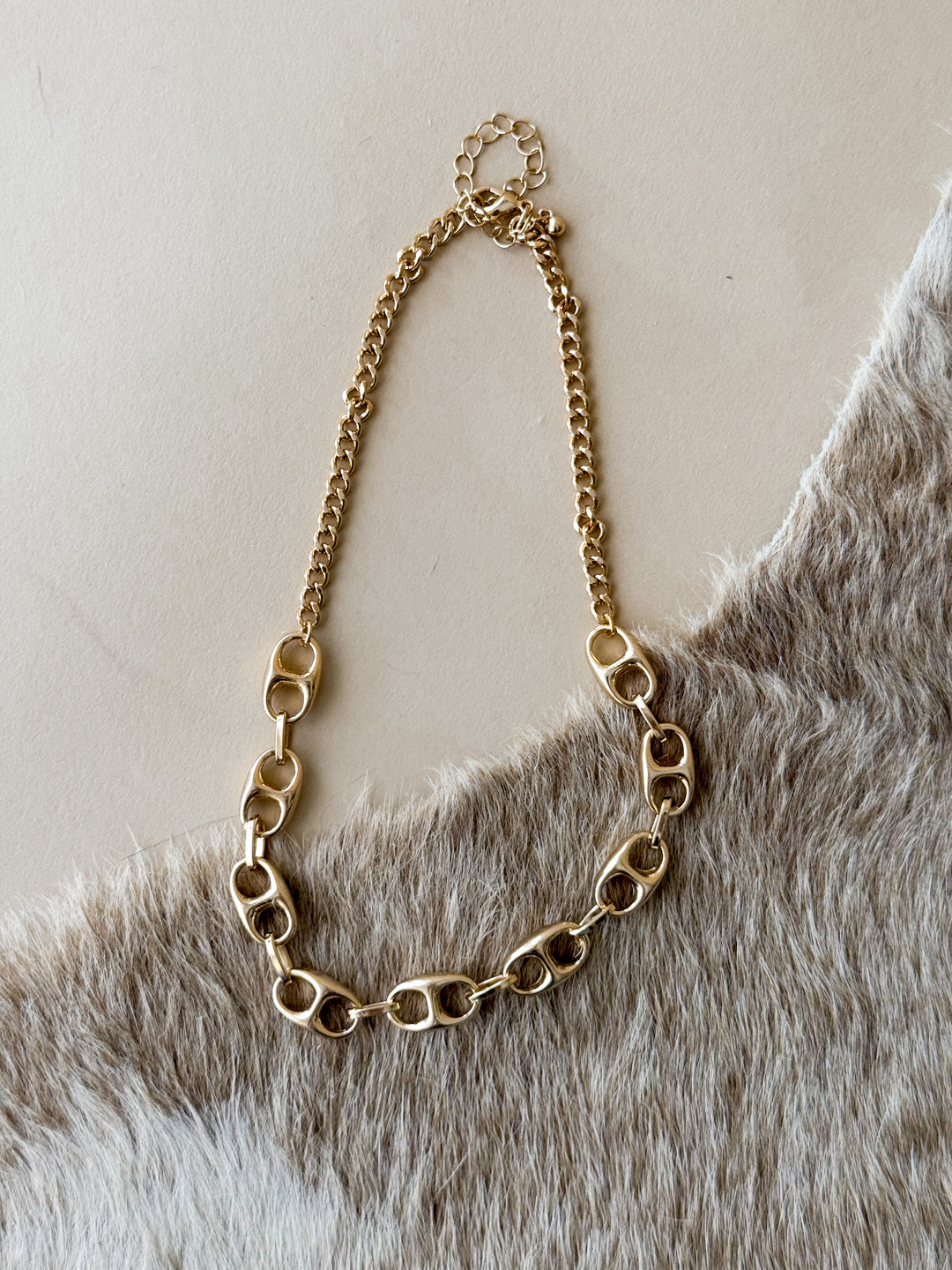 Metal Link Chain Necklace – Gold