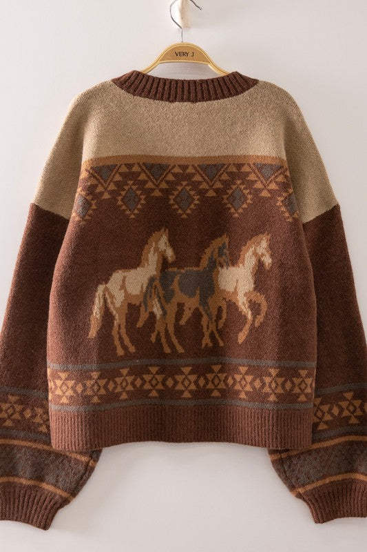 Brown Cowboy Knit Cardigan PRE ORDER 10/2