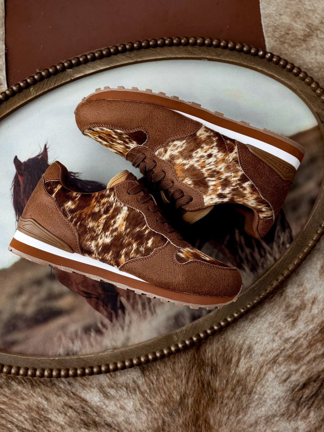 Roper Hair On Hide Jogger Shoe - Brown