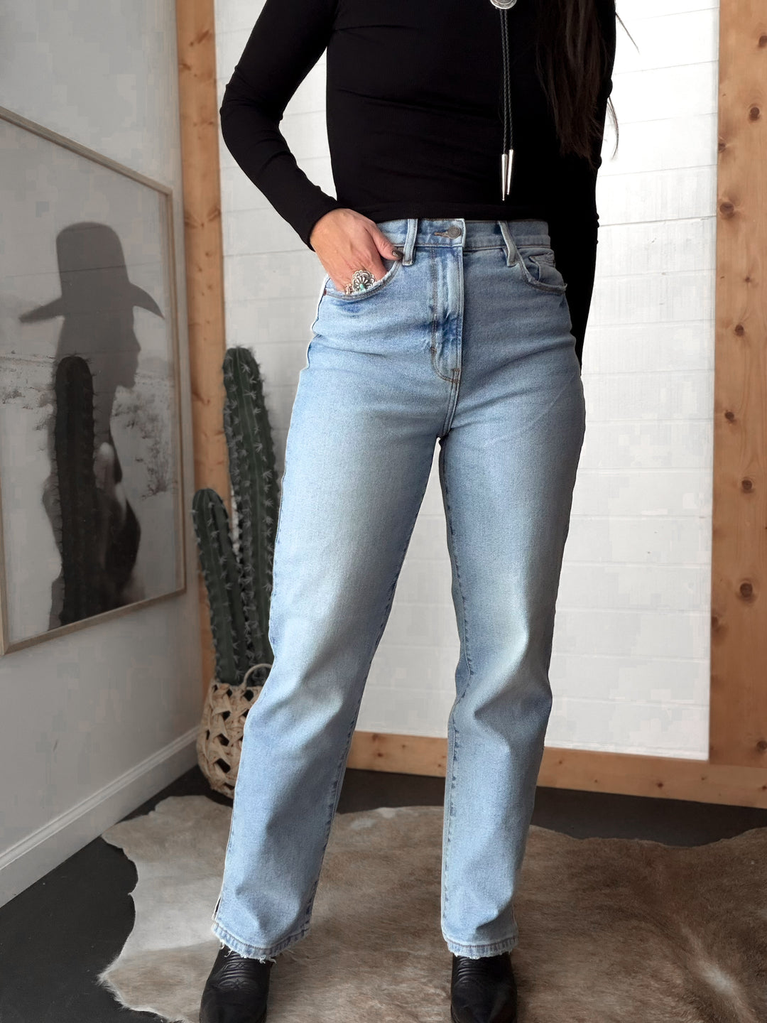 Super High-Rise Dad Jeans Light Wash Jeans
