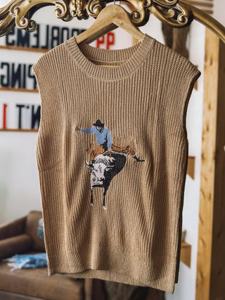 The Buckin’ Cowboy Sweater Vest