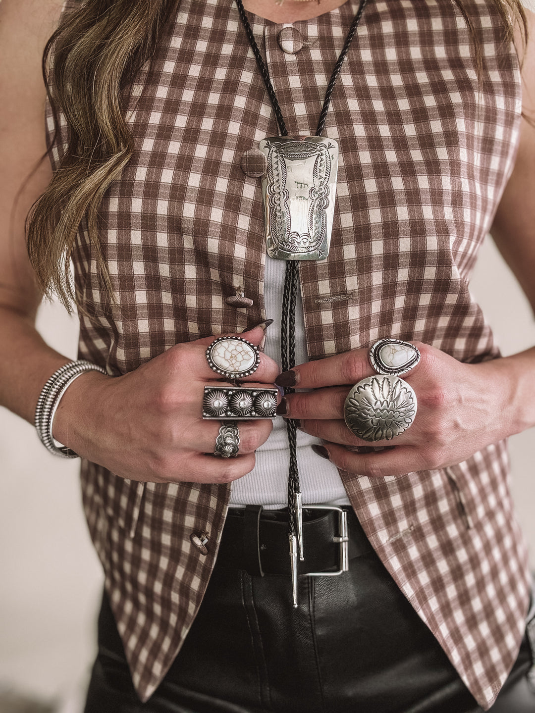 The Adjustable Midnight Concho Ring