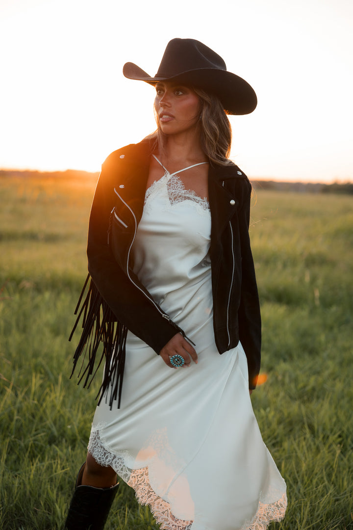 Cowgirl Retro Biker - Black