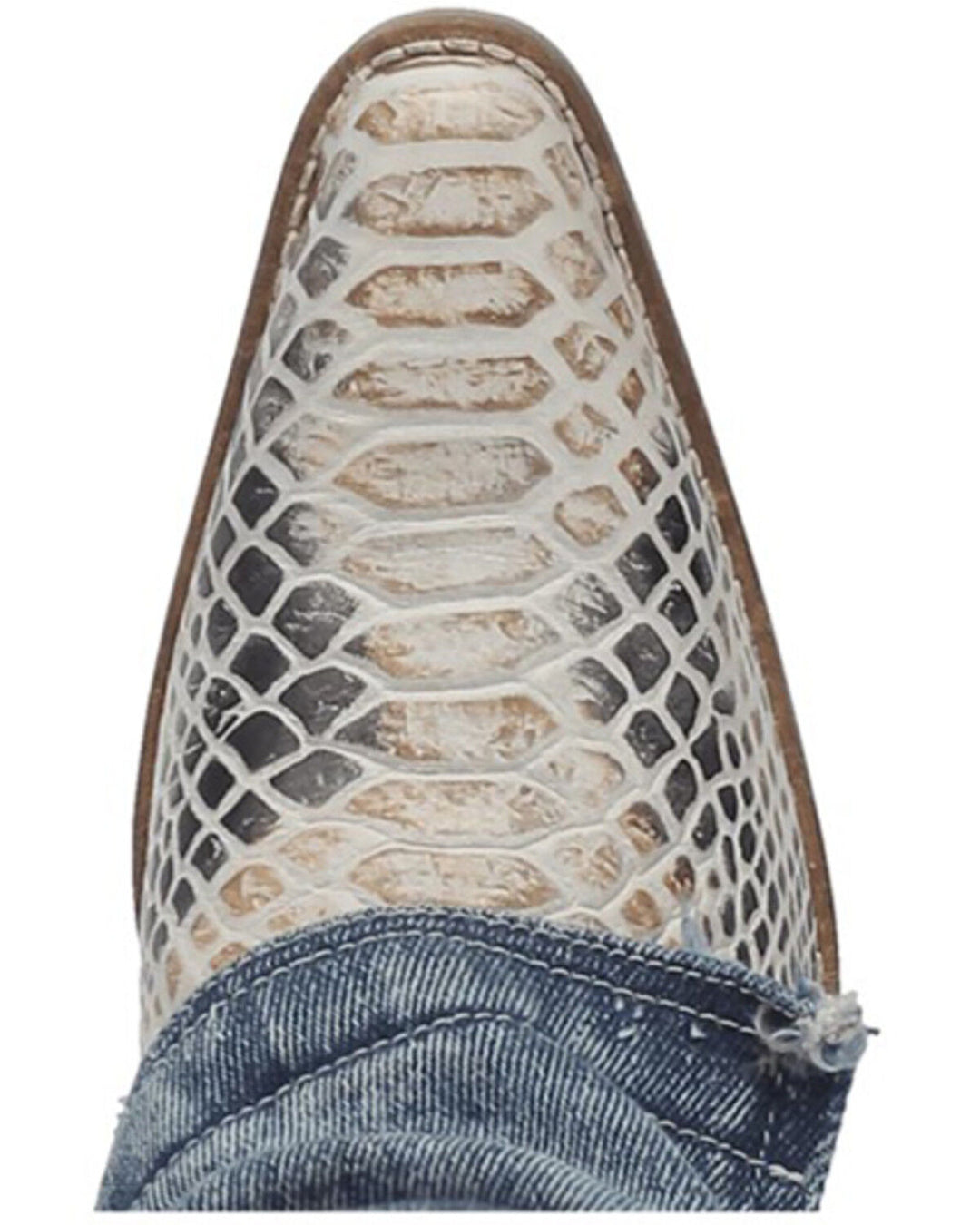 Dingo Shabby Denim & Lizard Embossed Western Boots