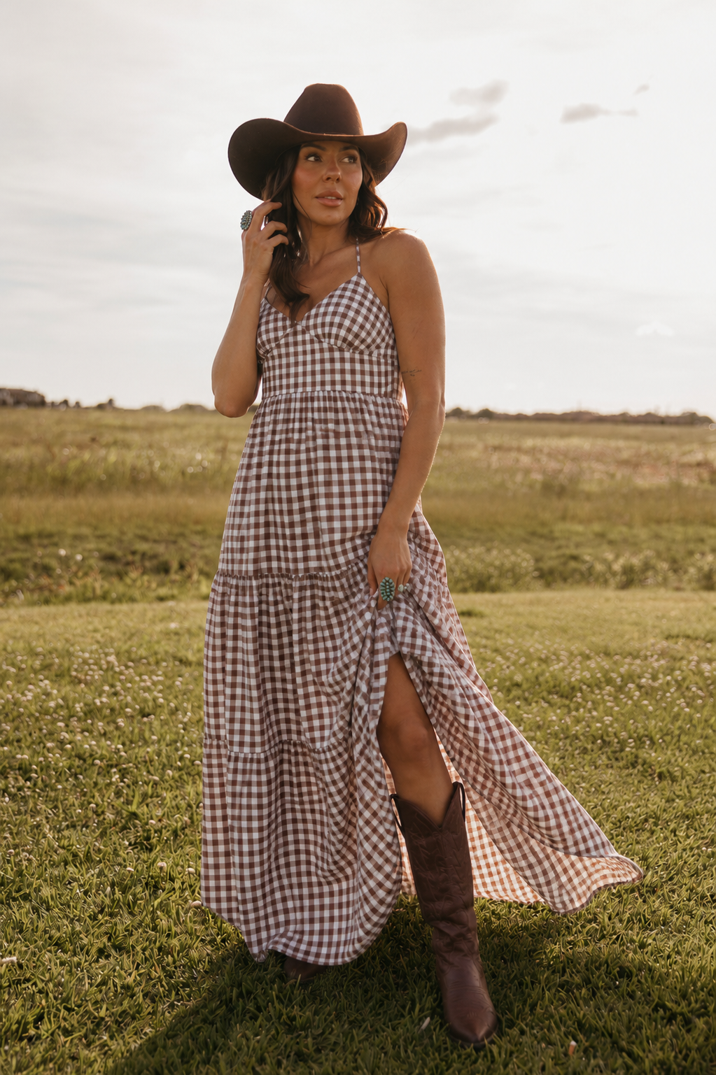 Saddlewood Gingham Maxi Dress