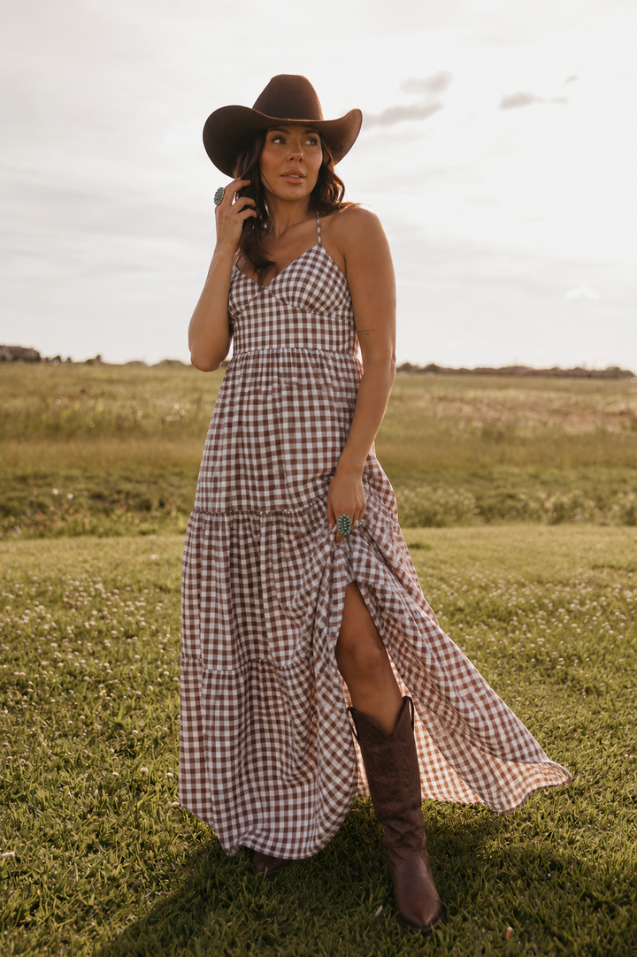 Saddlewood Gingham Maxi Dress