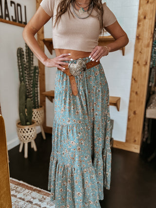 The Wild Boho Maxi Skirt (Deep Teal)