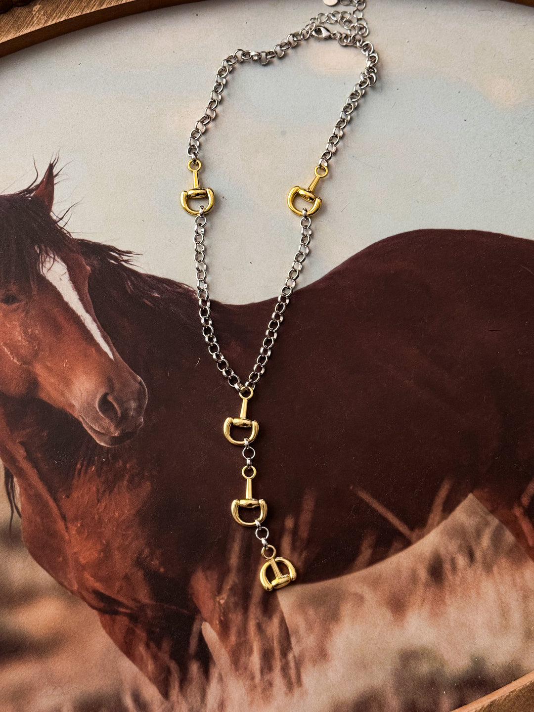 Equestrian Charm Necklace - Two Tone
