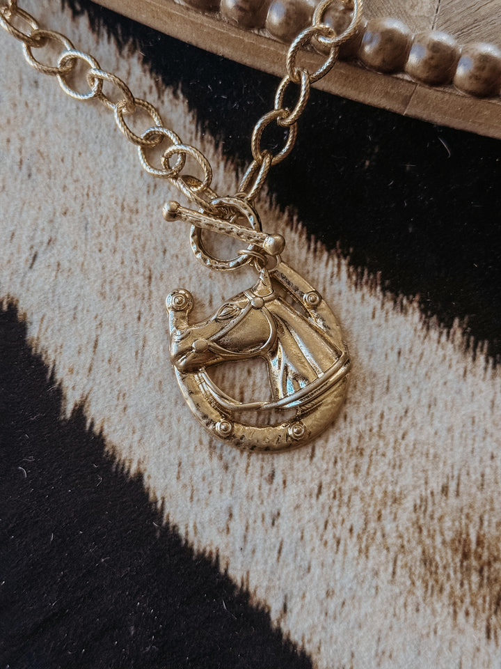 Golden Horse Necklace