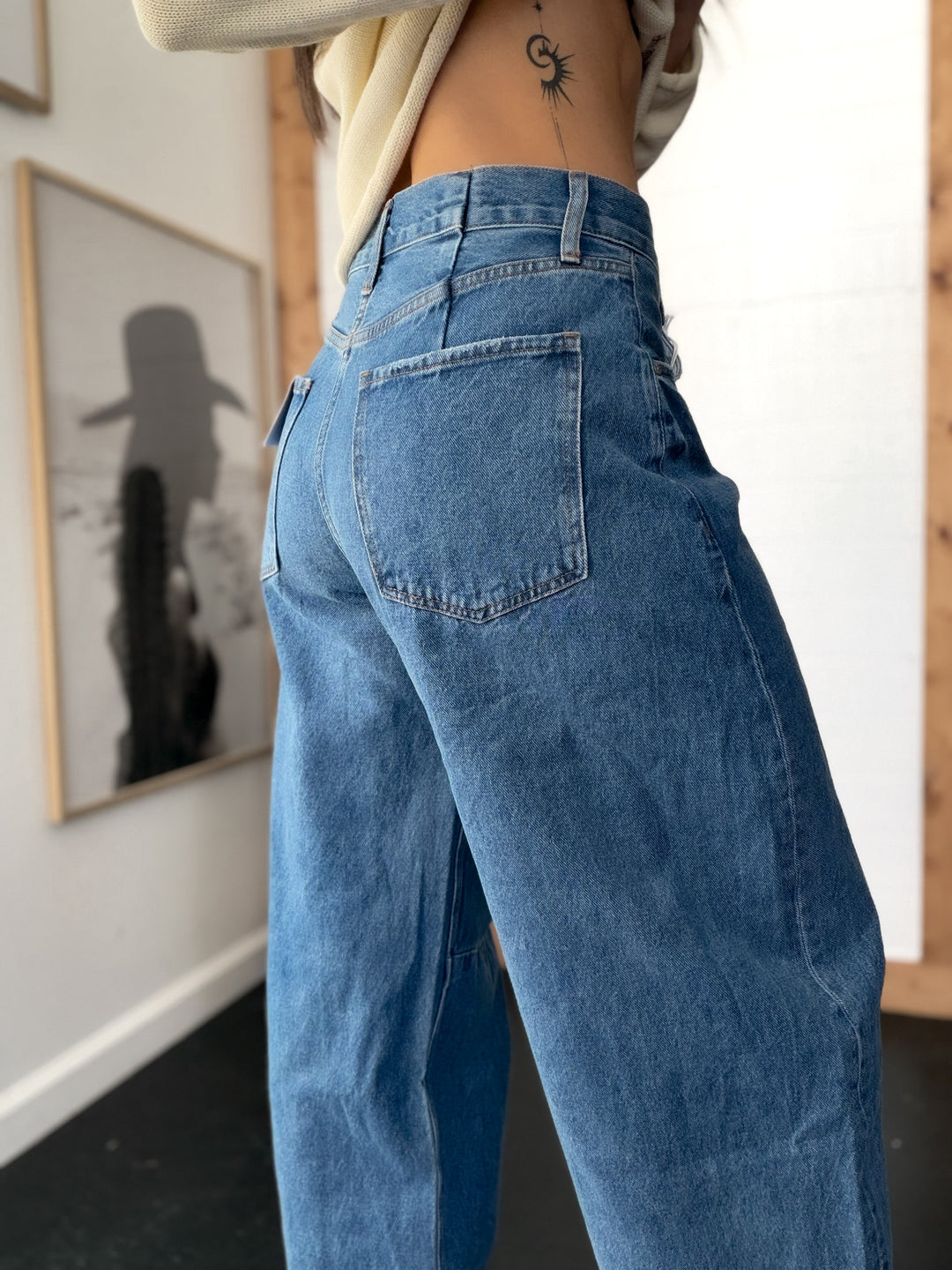 Katia Tailored Barrel Leg Denim Jeans
