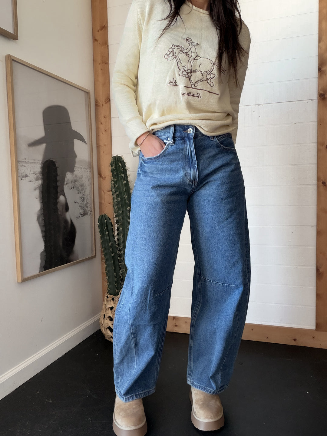 Katia Tailored Barrel Leg Denim Jeans