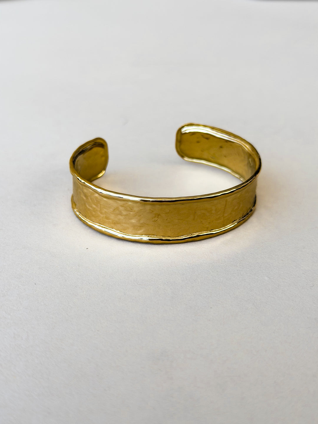 Hammered Gold Cuff Bracelet – 18K Gold Plated Stainless Steel