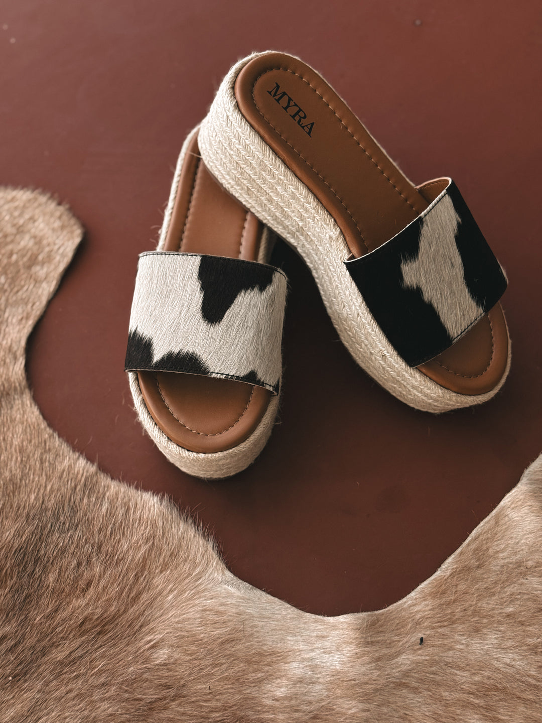 Cowhide Platform Sandals